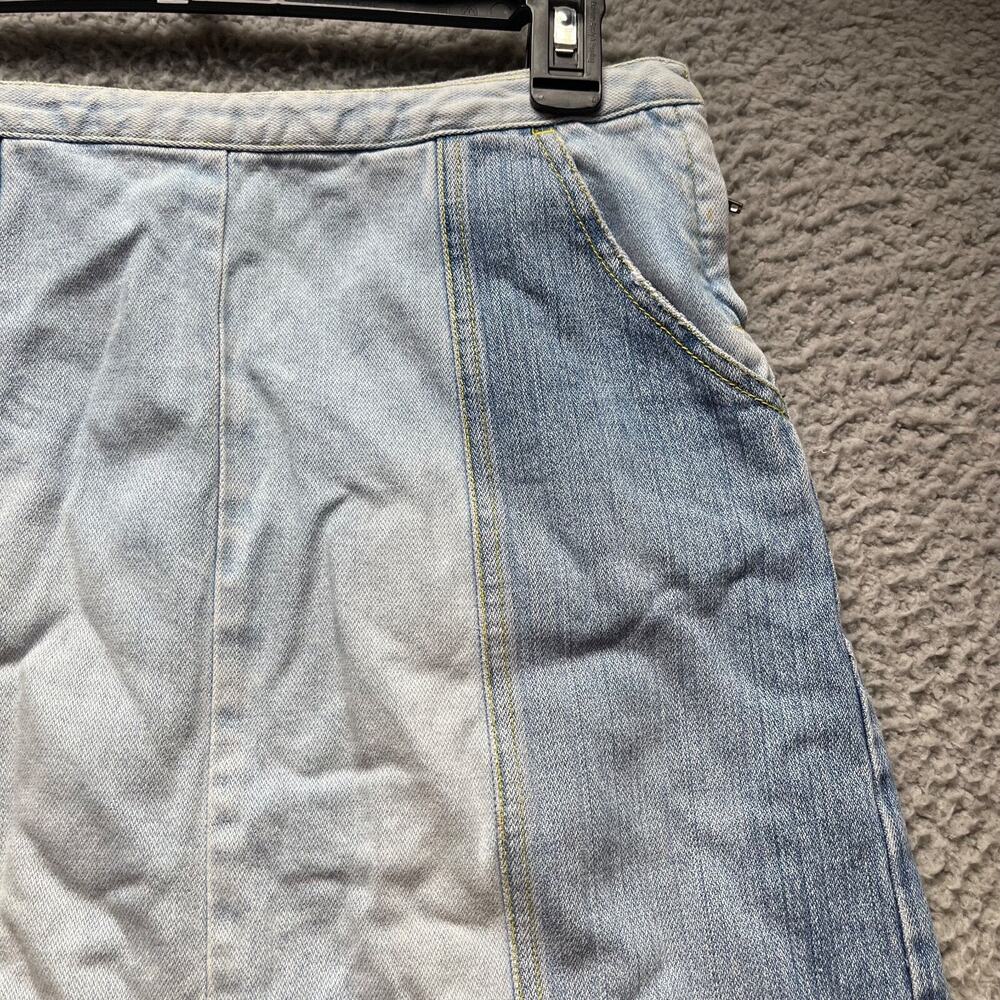Armani Exchange Denim Skirt Womens Size 0 Blue Colorblock A Line - Picture 7 of 15